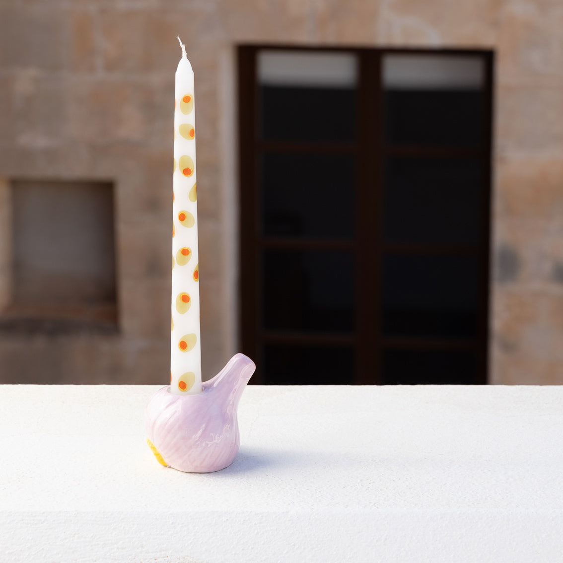 Bon Appetit Garlic Ceramic Candle Holder - 6cm