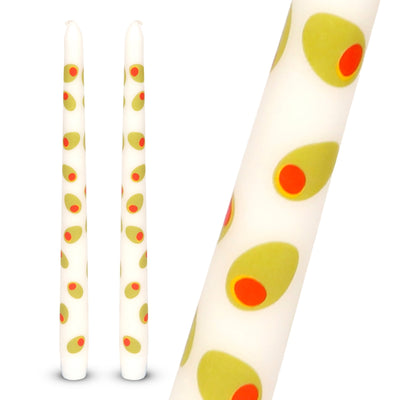 Olive Taper Dinner Candles - 2 Pack