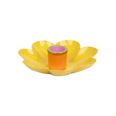 3 Colours Enamel Flower Shaped Candle Holders