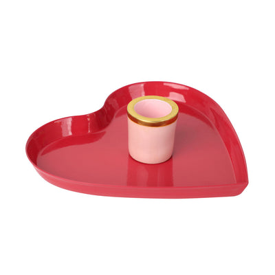 Enamel Heart Shaped Candle Holder | Heart Decor |