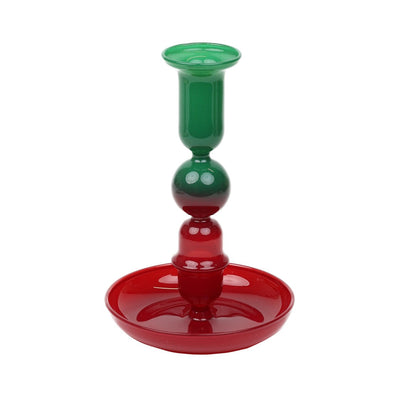 Red & Green Ombre Glass Candle Holder