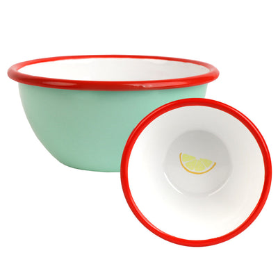 Lemon Aqua Enamel Bowl - 12cm | Kitchenware |