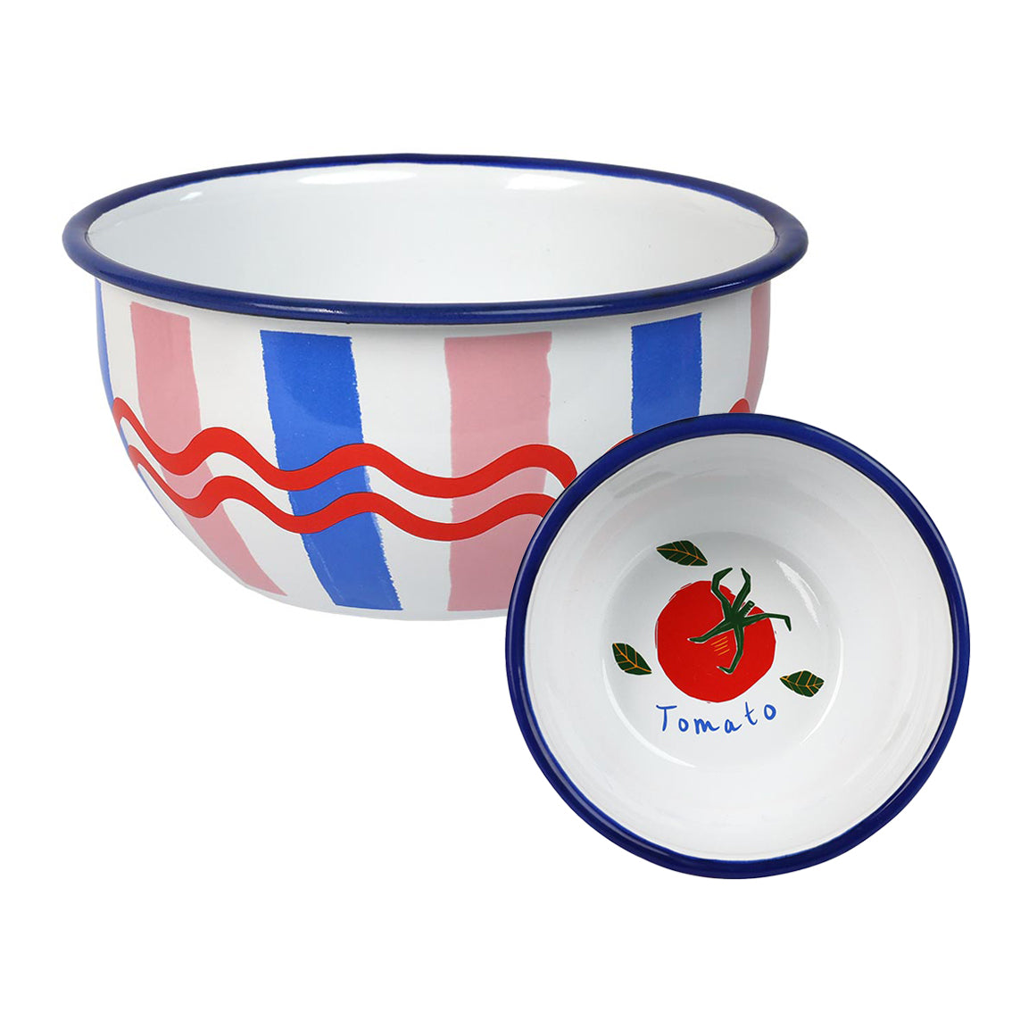 Bon Appetit Stripe Enamel Bowl - 16cm