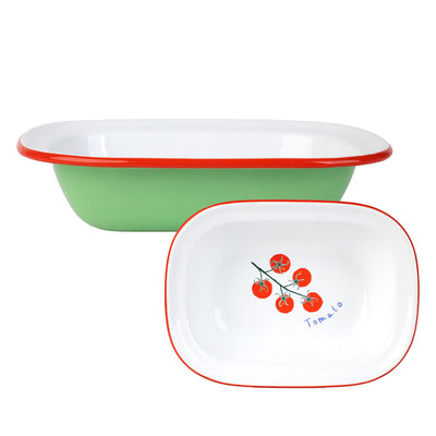 Tomato Green Oven Enamel Dish - 20cm
