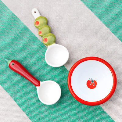 Tomato Green Enamel Dip Dish - 8cm | Kitchenware |