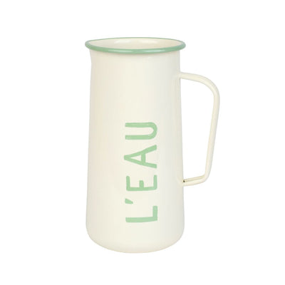 Enamel Water Jug "L'Eau" - 20cm | Summer Kitchenware |