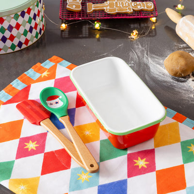 Santa Enamel Christmas Loaf Tin - 23cm | Kitchenware |