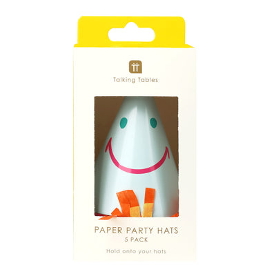 Happy Face Paper Party Hats - 5 Pack