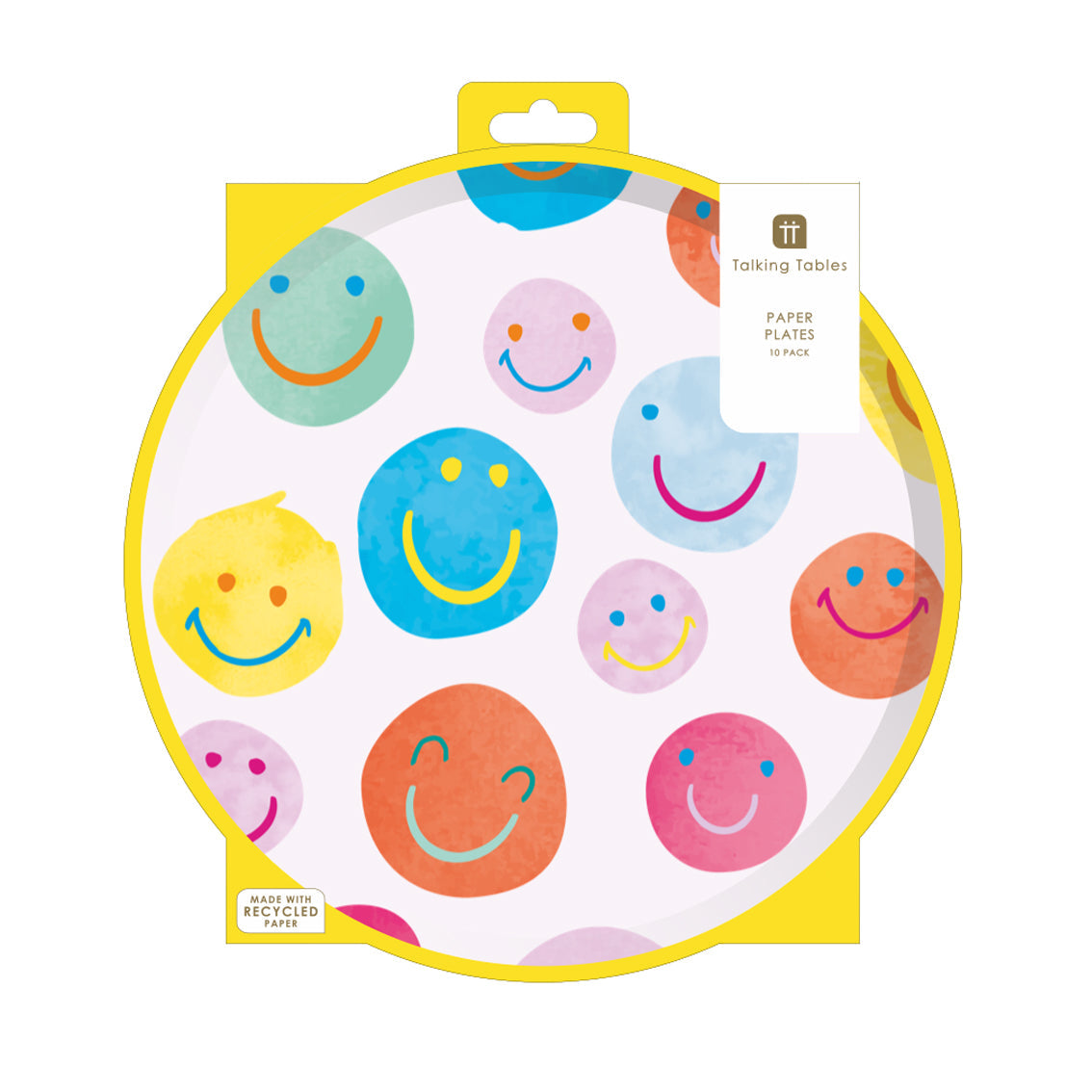 Happy Face Paper Plates - 10 Pack