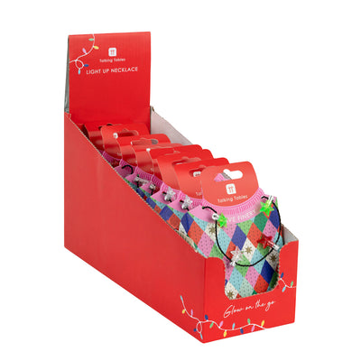 Light Up Stars LED Necklace - Display | Christmas Novelty |
