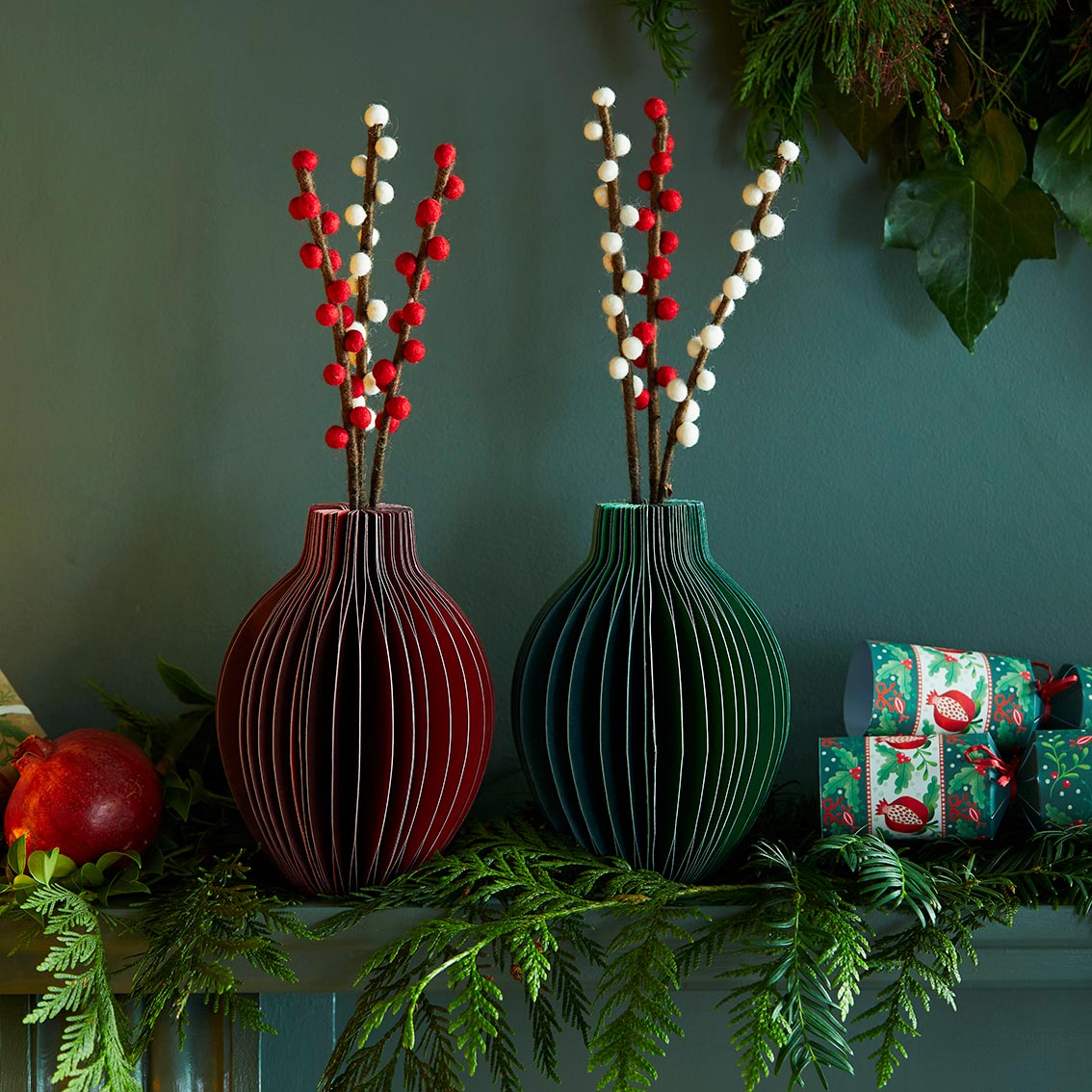 Red Honeycomb Colour Pop Paper Vase