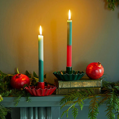 Red & Green Ombre Dinner Candles - 2 Pack