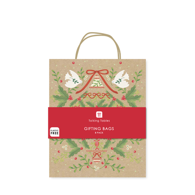 Folklore Green Christmas Paper Gift Bags - 8 Pack