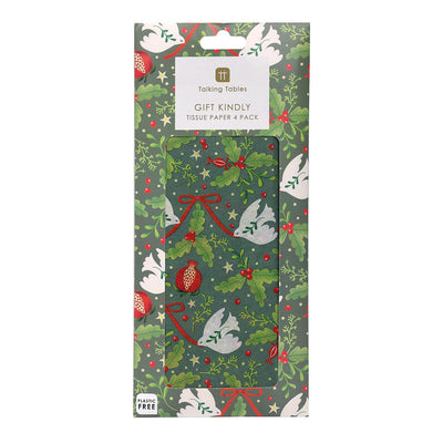 Folklore Green Christmas Tissue Paper - 4 Sheets