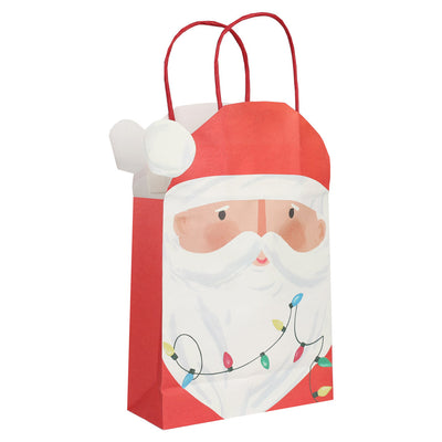 Fun Guy Santa Christmas Paper Gift Bags - 8 Pack