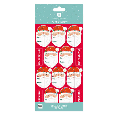 Fun Guy Santa Christmas Stickers - 5 Sheets - 70 Stickers