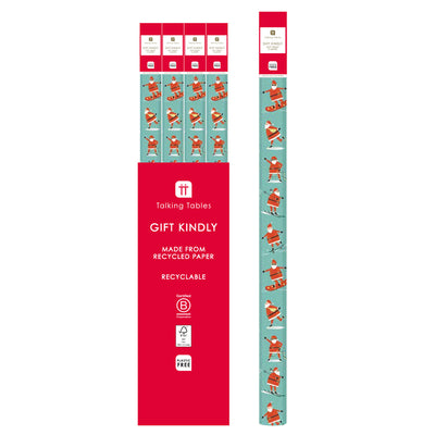 Fun Guy Santa Recycled Christmas Wrapping Paper - 3m