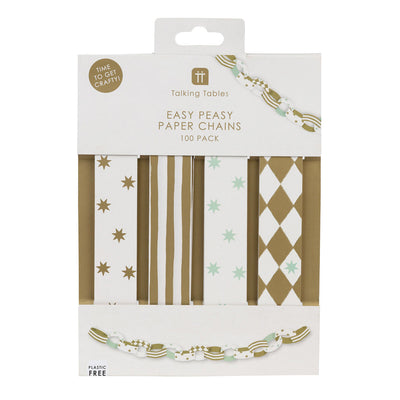 Gilded Paper Chains -  100 Pack | Christmas Craft |