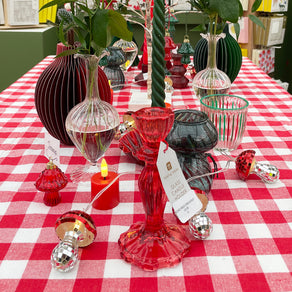 Bon Appetit Red & White Fabric Gingham Tablecloth