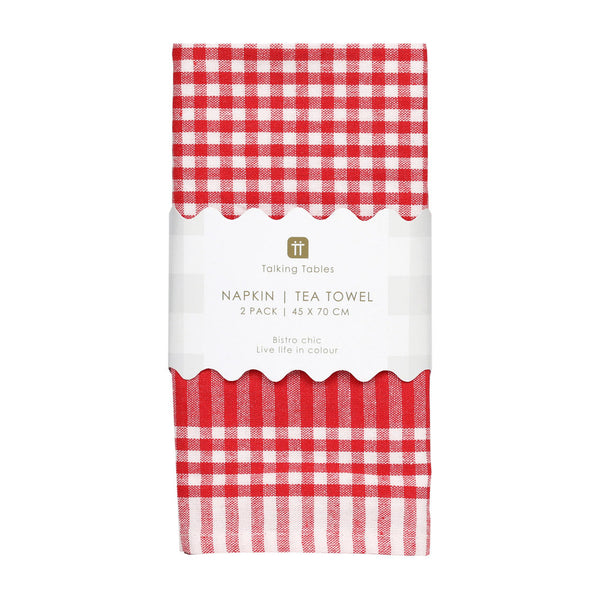 Red Gingham Fabric Tea Towels - 2 Pack | Summer Decor | – Talking ...