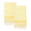 Bon Appetit Yellow & White Fabric Gingham Napkins/Tea Towels - 2 Pack