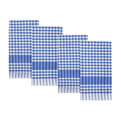 Bon Appetit Blue & White Fabric Gingham Napkins/Tea Towels - 2 Pack
