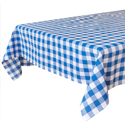 Bon Appetit Blue & White Fabric Gingham Tablecloth