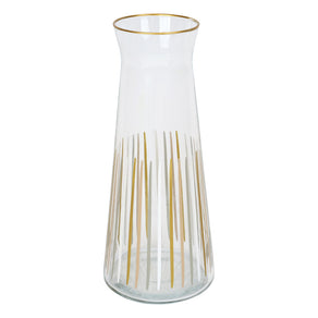 White & Gold Striped Glass Carafe - 25cm