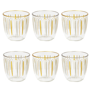 White & Gold Striped Tumbler - 6 Pack