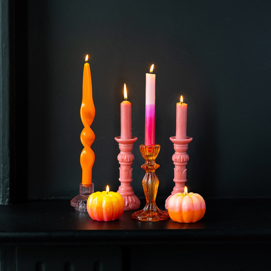 Halloween Yellow Ombre Pumpkin Candle