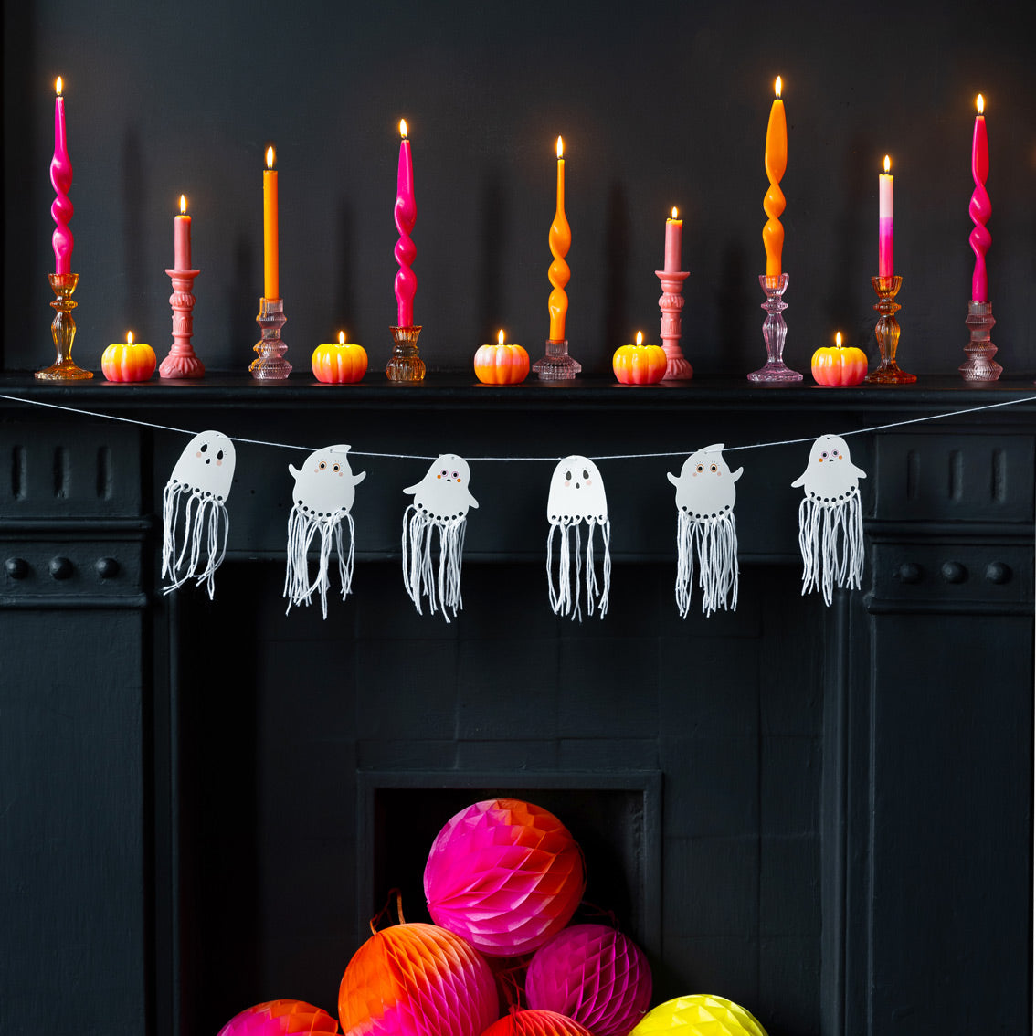 Halloween Yellow Ombre Pumpkin Candle