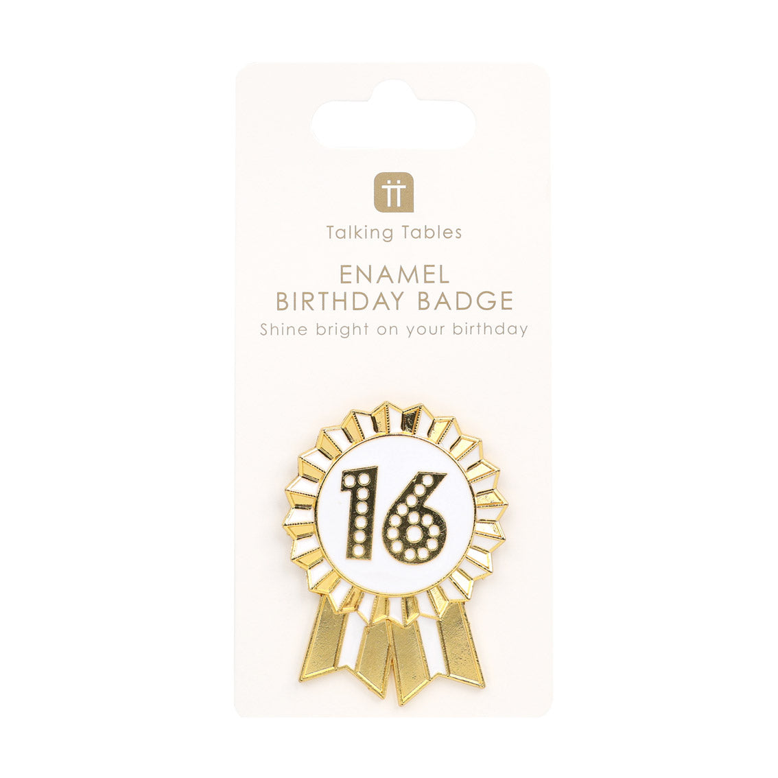 Luxe Gold Enamel Birthday Pin Badge - 16