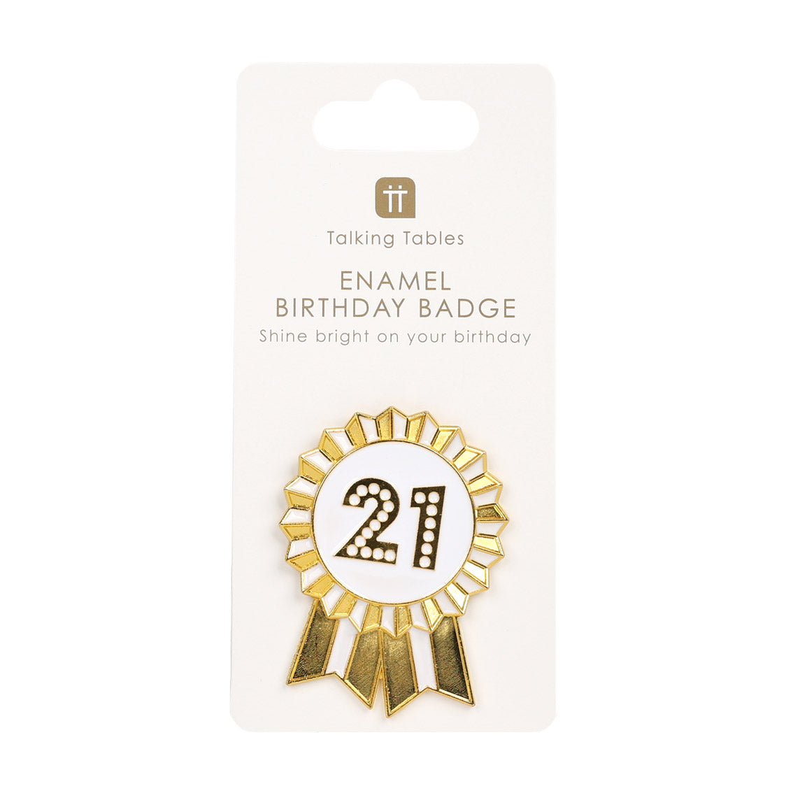 Luxe Gold Enamel Birthday Pin Badge - 21