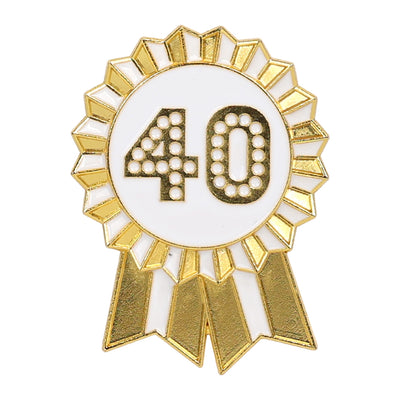 Luxe Gold Enamel Birthday Pin Badge - 40