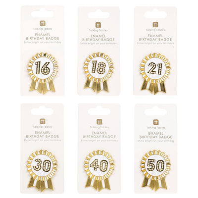 Luxe Gold Enamel Birthday Pin Badge Starter Set