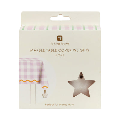 Mellow Marble Star Table Cover Weights - 4 Pack