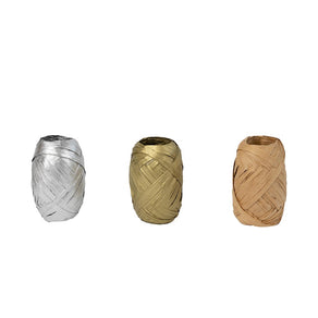 Metallic Raffia Ribbon - 3 Pack