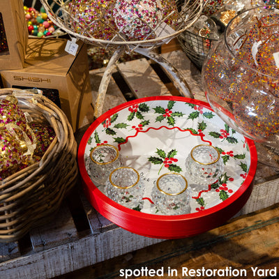 Botanical Holly Tin Tray - 30cm