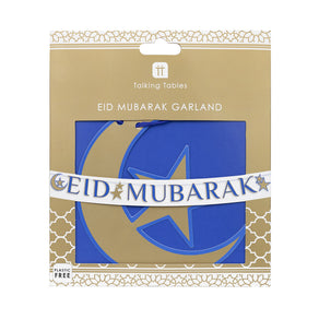 Party Porcelain Navy & Gold Eid Mubarak Paper Garland