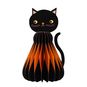 Halloween Black & Orange Cat Honeycomb Decoration - 2 Pack