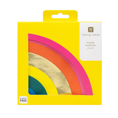 Birthday Brights Rainbow Shaped Paper Napkins - 16 Pack