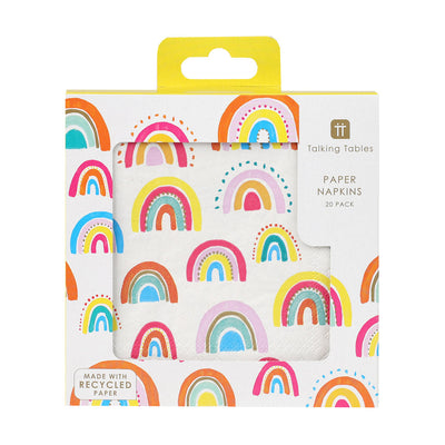 Rainbow Cocktail Napkins - 20 Pack | Pride Party Decor |