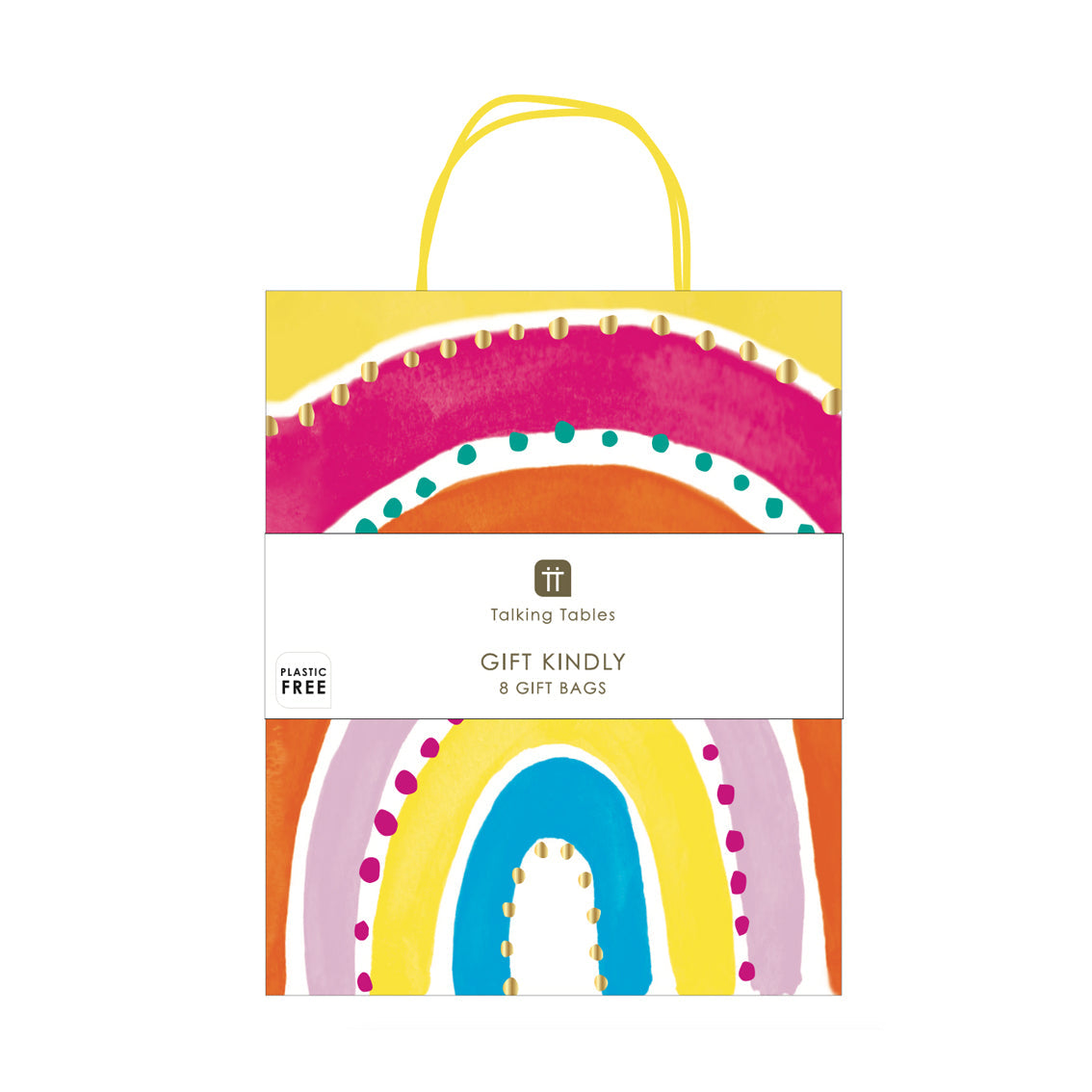 Rainbow Paper Gift Bags - 8 Pack