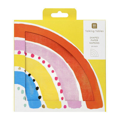 Rainbow Shaped Paper Napkins - 20 Pack | Pride Party Decor |