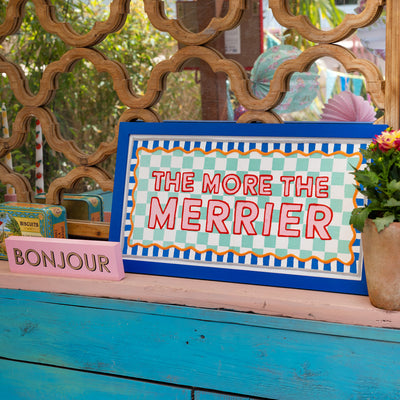 Bon Appetit Blue Fabric Framed Sign - 62cm