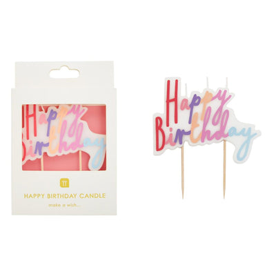 Rose Large 'Happy Birthday' Candle