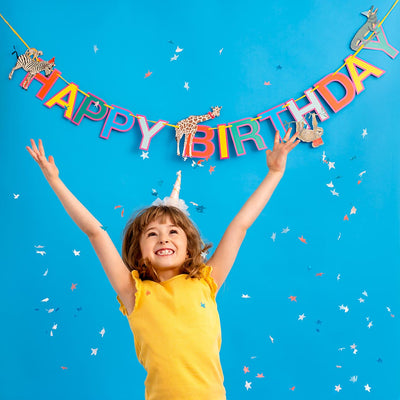 Safari Animals Birthday Garland - 3m | Birthday Party Supplies |