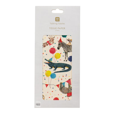 Safari Animals Tissue Paper - 4 Sheets | Kids Party Decor |