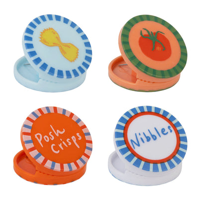 Mixed Design Food Bag Clips - 6 Pack Display | Kitchen Accessories |