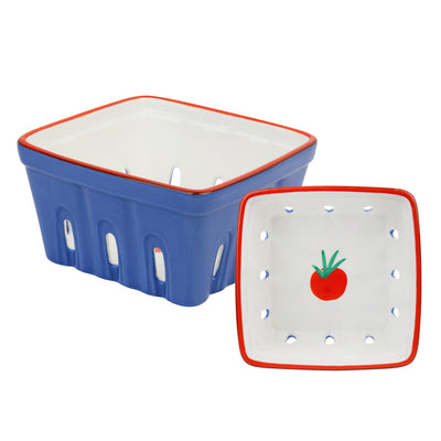Tomato Blue Ceramic Punnet - 15cm | Summer Kitchenware |